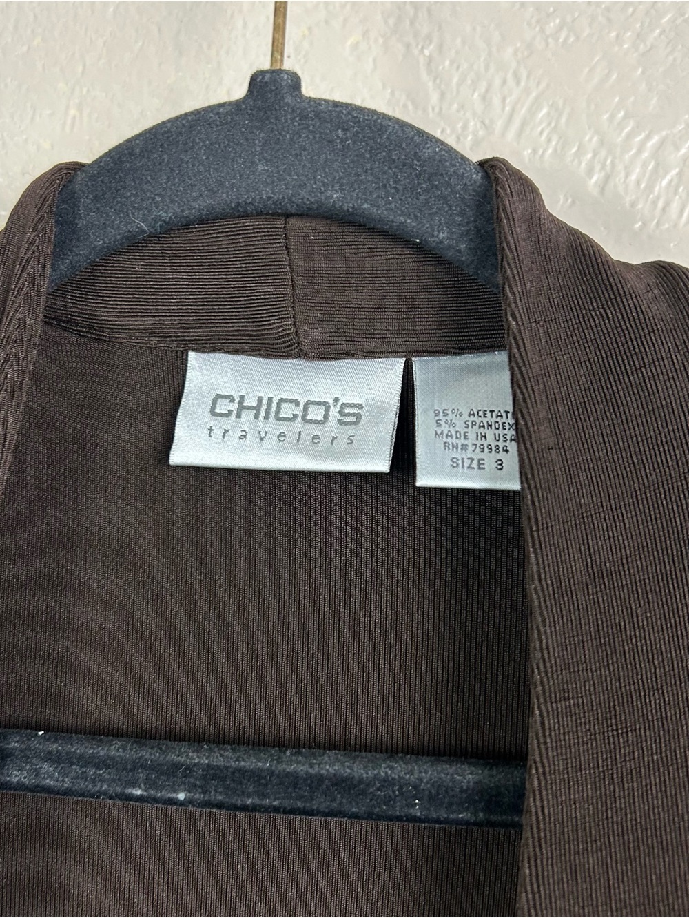 Chico's Dark Brown Open-Front Lightweight Cardigan - Picture 14 of 16